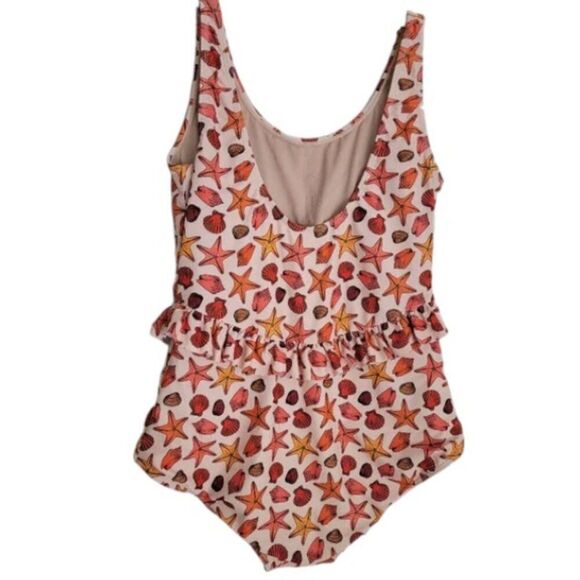 Kortni Jeane Sea Shell Starfish Print Skirted One-Piece Swimsuit Size Large - Picture 5 of 8